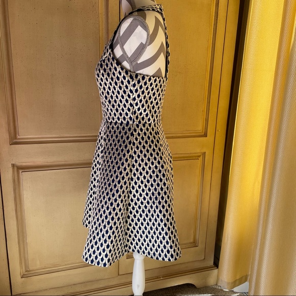 NWT Anthropologie Eight Sixty Blue Gold Dress SZ M - Picture 4 of 9